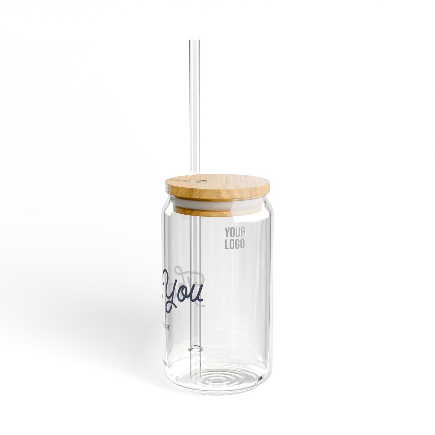 Thank You Sipper Glass, 16oz | Unique Gift, Eco-Friendly Straw, Perfect for Parties, Weddings, Home Use