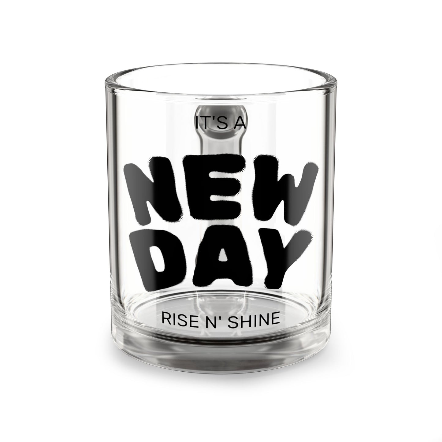 Motivational Glass Mug - 10oz, Perfect for Gifts, Home Office, Coffee Lovers, Daily Inspiration, New Day