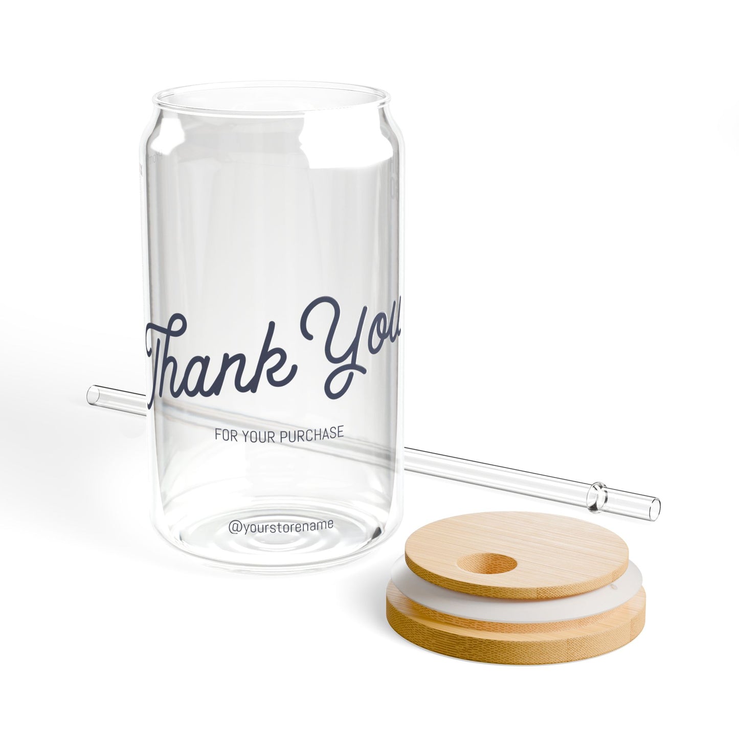 Thank You Sipper Glass, 16oz | Unique Gift, Eco-Friendly Straw, Perfect for Parties, Weddings, Home Use