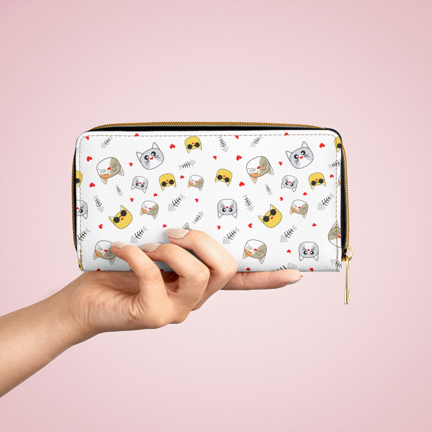 Cute Animal Zipper Wallet, Cat and Dog Print Wallet, Funny Pet Wallet, Lighthearted Gift for Animal Lovers, Stylish Accessories