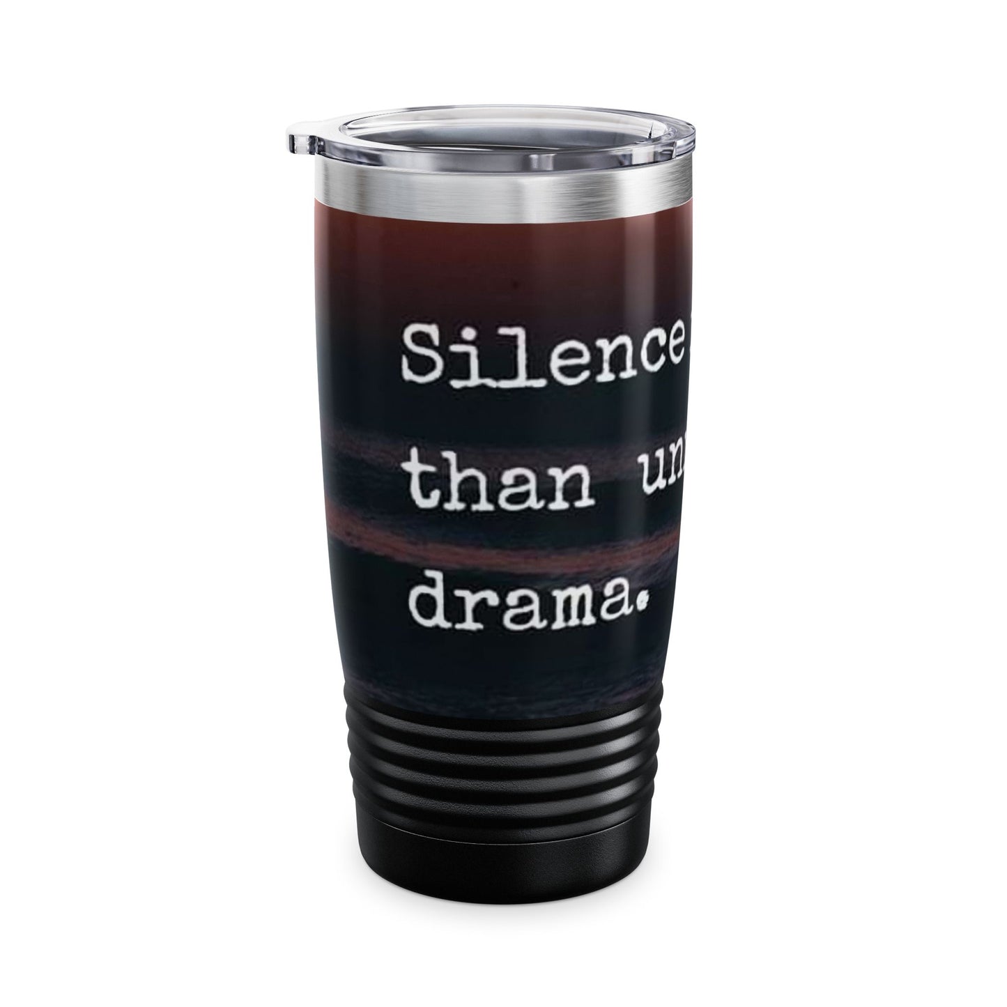 Silence is Better Ringneck Tumbler, 20oz - Creative Travel Mug for Coffee Lovers, Stylish Gift for Friends, Inspirational Quote, Daily Use