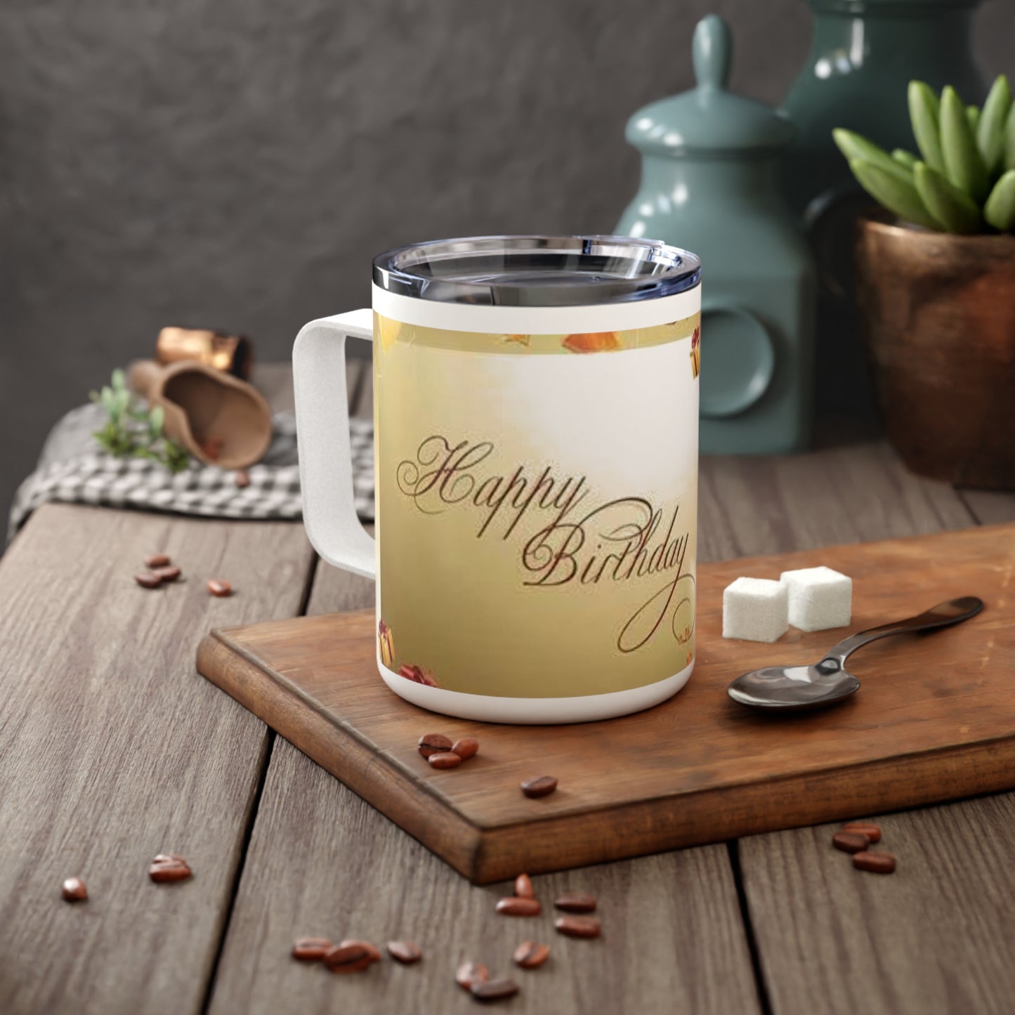 Birthday Celebration Insulated Coffee Mug | 10oz, Gift for Coffee Lovers, Special Occasion Mug, Party Favor, Fun Desk Accessory