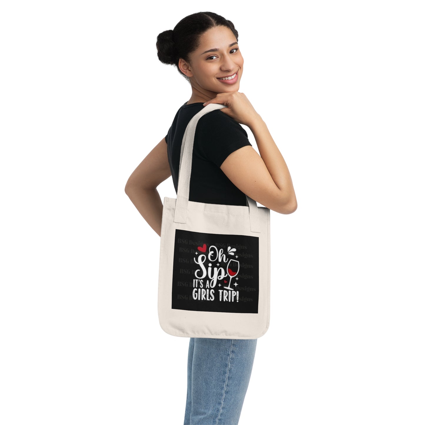Girls Trip Organic Canvas Tote Bag, Wine Lover Gift, Travel Essentials, Eco-Friendly Beach Bag, Fun Shopping Tote, Bachelorette Party Favor
