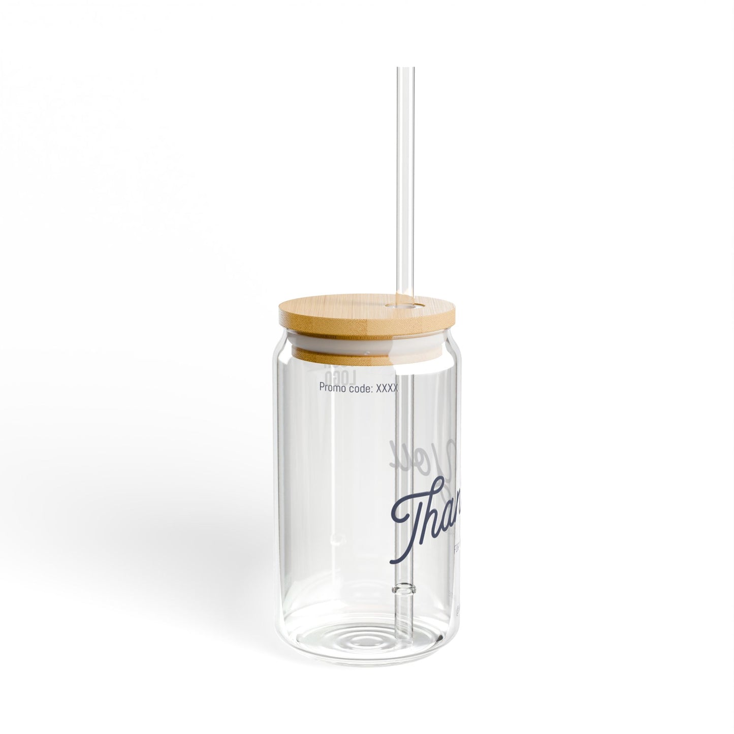 Thank You Sipper Glass, 16oz | Unique Gift, Eco-Friendly Straw, Perfect for Parties, Weddings, Home Use