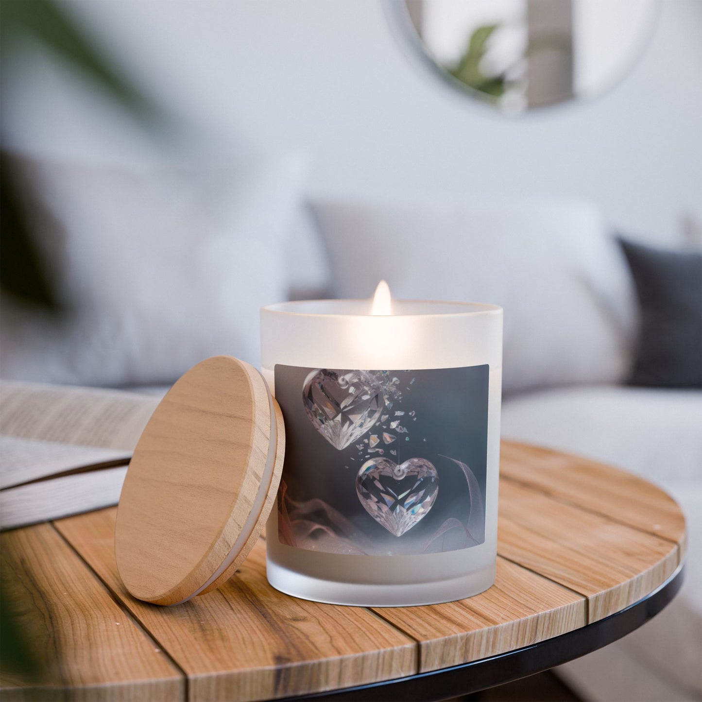 Heartfelt Frosted Glass Candle, 11oz - Elegant Home Decor, Gift for All Occasions, Aromatherapy, Relaxing Atmosphere