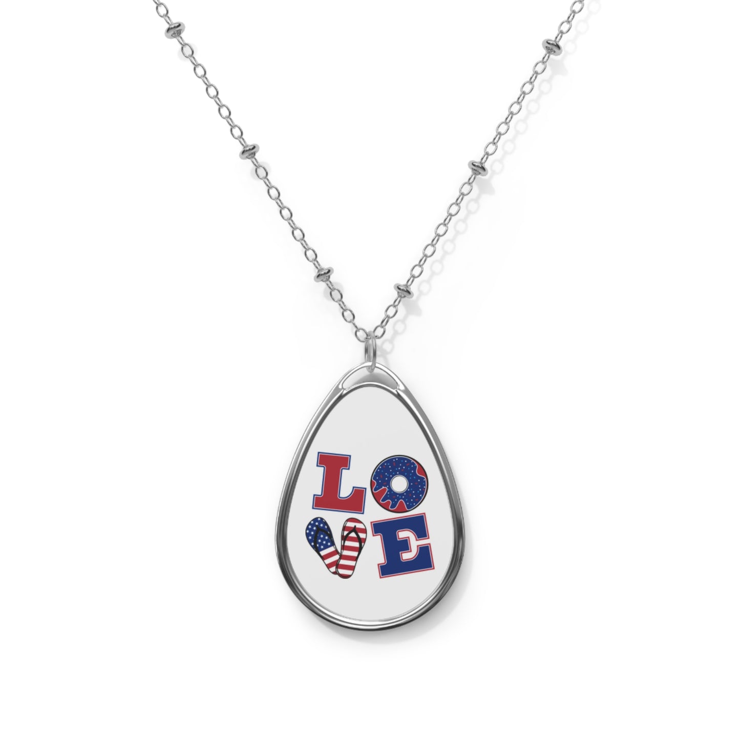 Love-Themed Oval Necklace, Heartfelt Jewelry Gift, Graduation, Anniversary, Friendship, Valentine's Day, Dainty Pendant