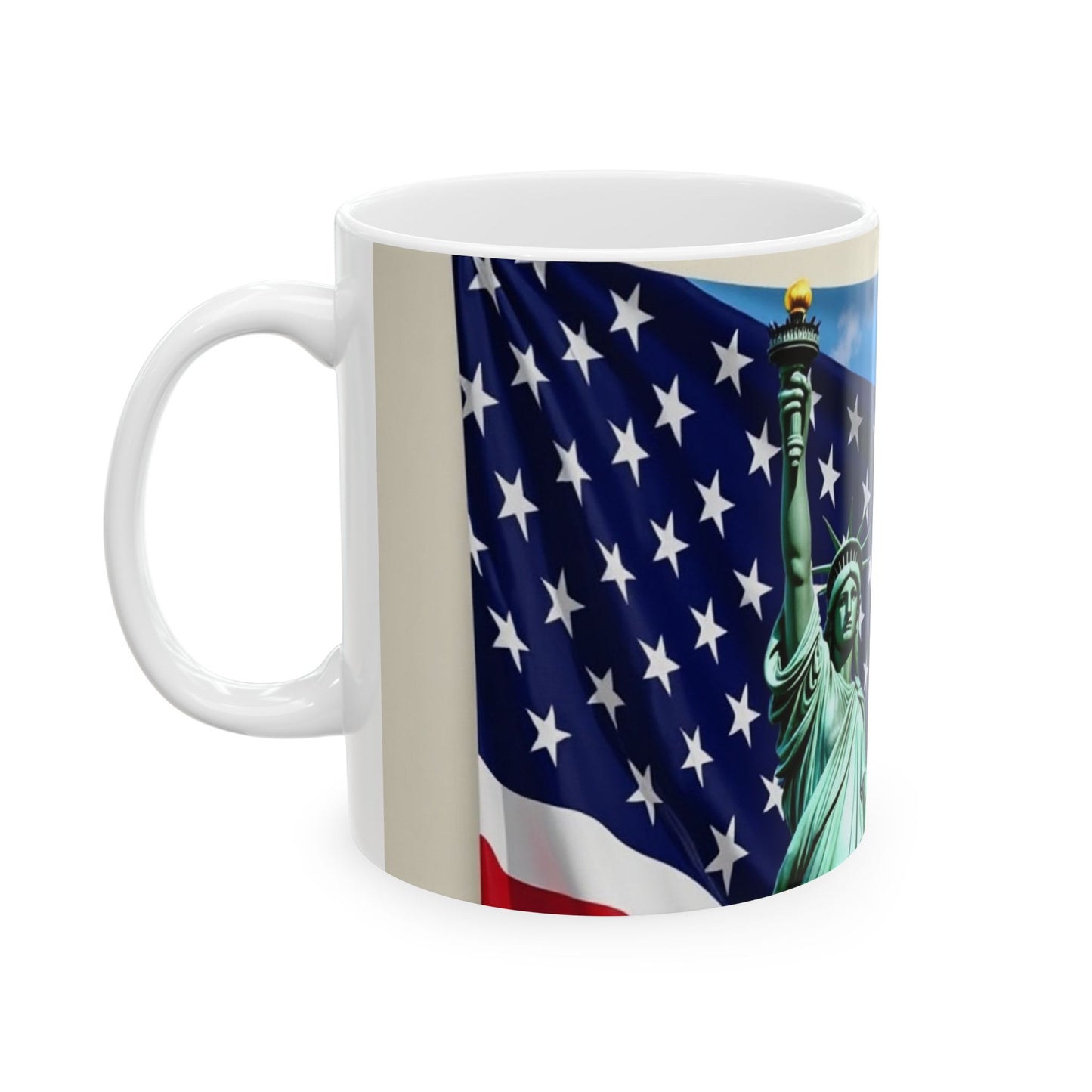 Patriotic Ceramic Mug - Celebrate Freedom and Liberty | Great for Gifts, Holidays, Home Decor, Coffee Lovers, USA Spirit