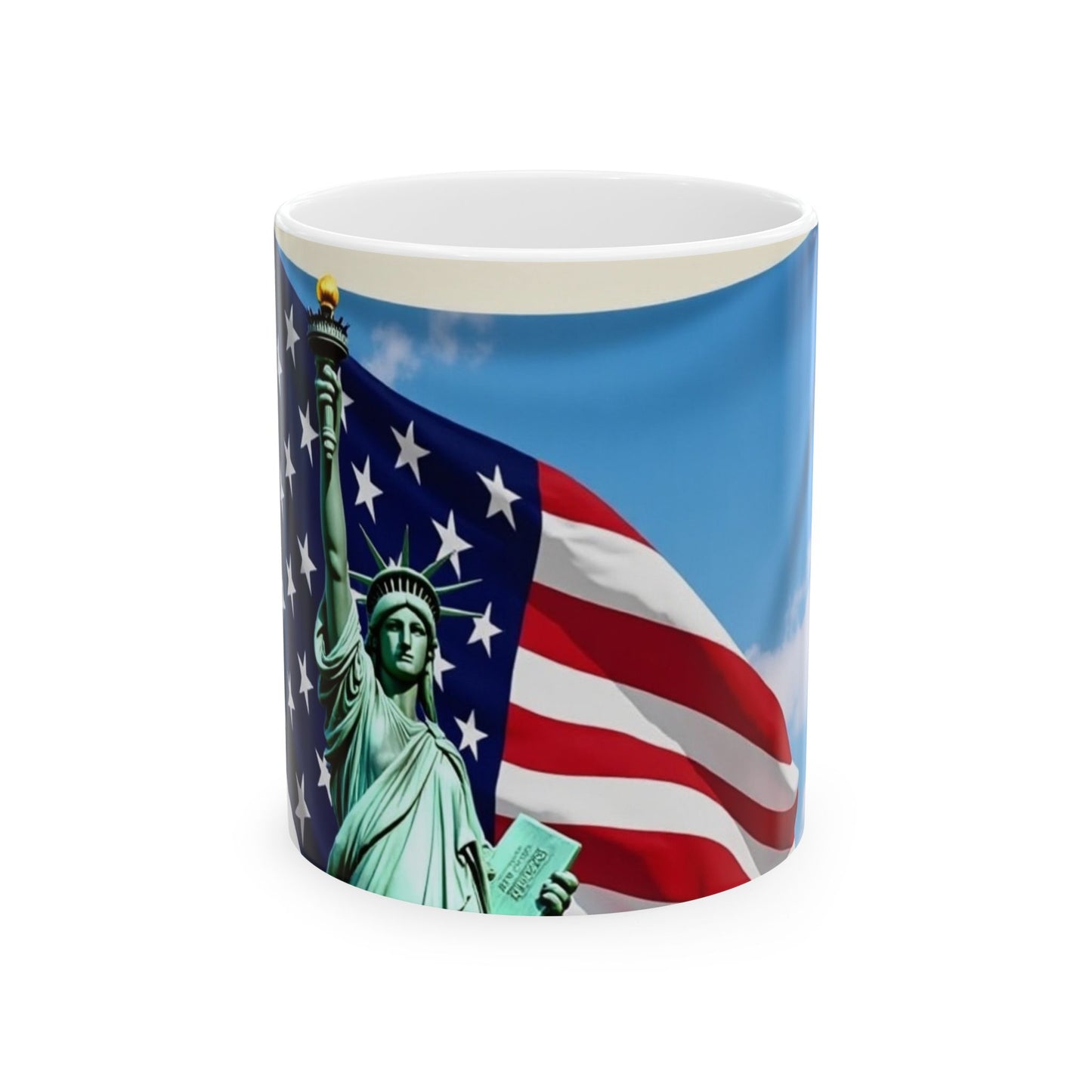 Patriotic Ceramic Mug - Celebrate Freedom and Liberty | Great for Gifts, Holidays, Home Decor, Coffee Lovers, USA Spirit