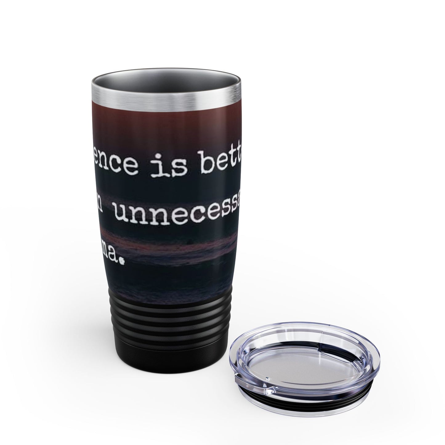 Silence is Better Ringneck Tumbler, 20oz - Creative Travel Mug for Coffee Lovers, Stylish Gift for Friends, Inspirational Quote, Daily Use