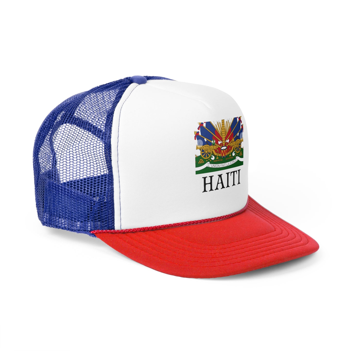 Vibrant Haiti Trucker Cap, Stylish Sun Hat, Casual Outdoor Accessory, Festival Gear, Unique Gift for Travelers