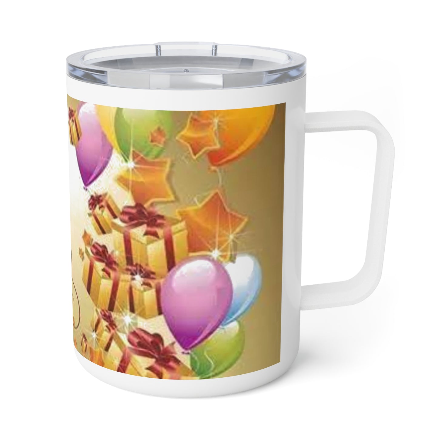 Birthday Celebration Insulated Coffee Mug | 10oz, Gift for Coffee Lovers, Special Occasion Mug, Party Favor, Fun Desk Accessory