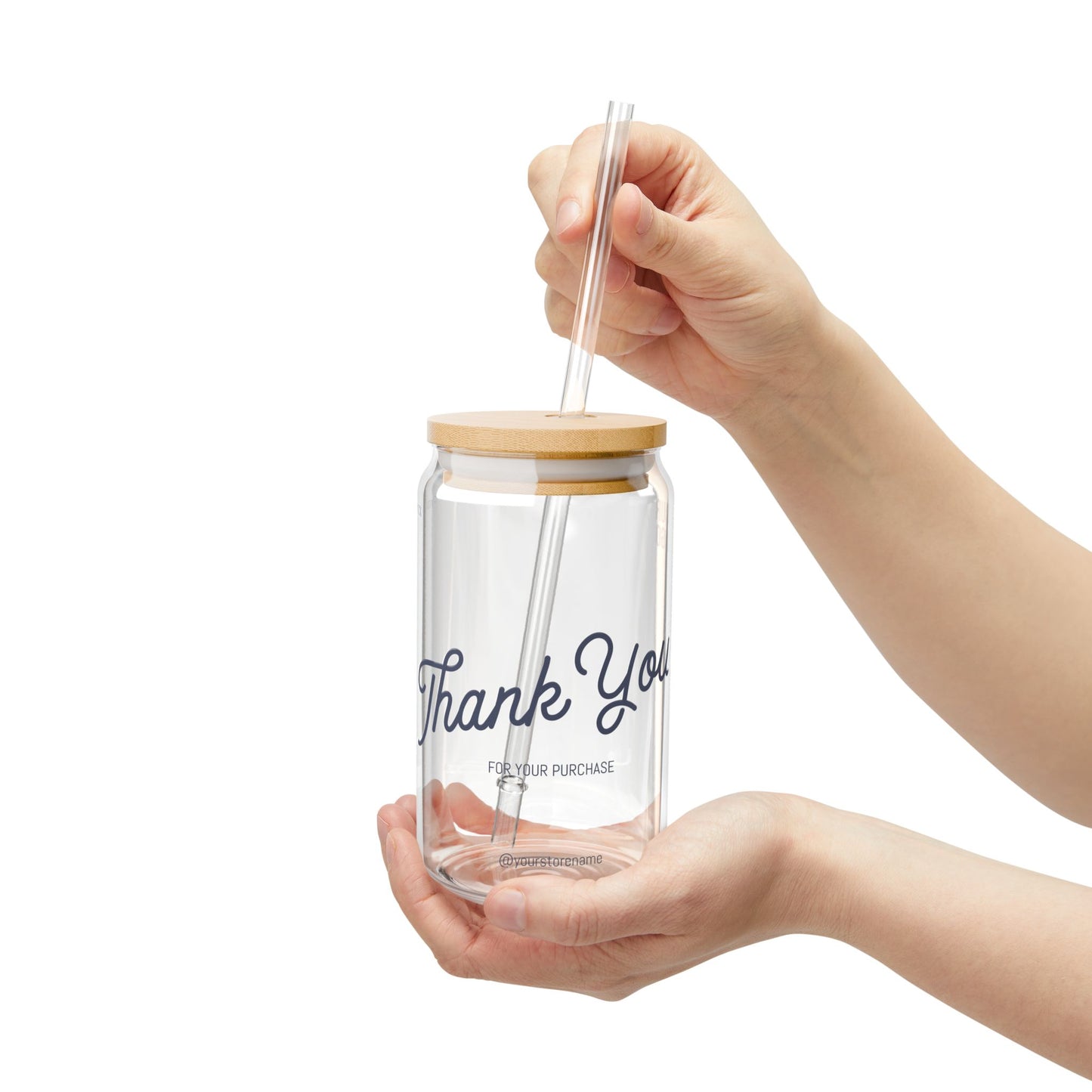 Thank You Sipper Glass, 16oz | Unique Gift, Eco-Friendly Straw, Perfect for Parties, Weddings, Home Use