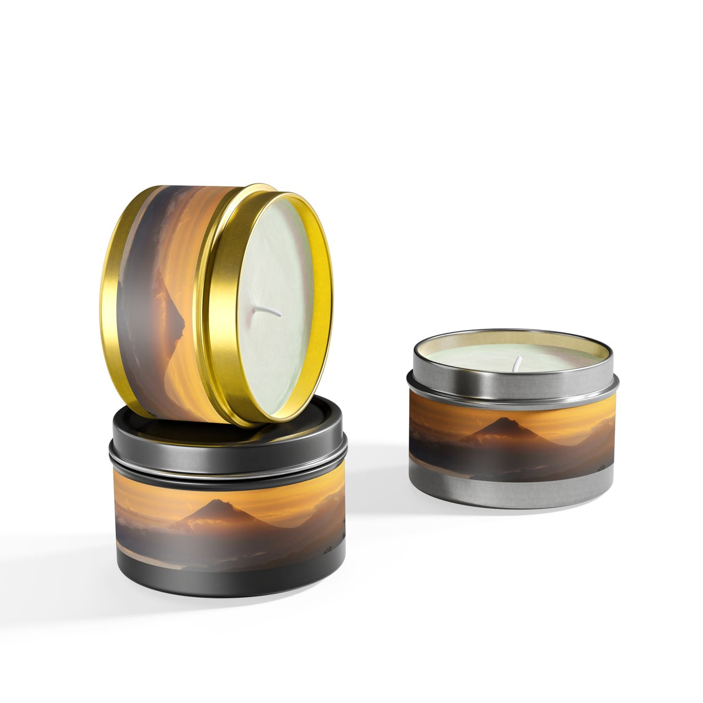 Serene Sunset Tin Candles | Hand-Poured Aromatherapy, Eco-Friendly Gift for Relaxation, Spa, Cozy Nook Decor, Home Fragrance