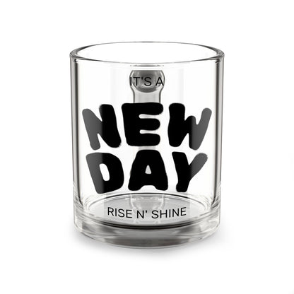 Motivational Glass Mug - 10oz, Perfect for Gifts, Home Office, Coffee Lovers, Daily Inspiration, New Day