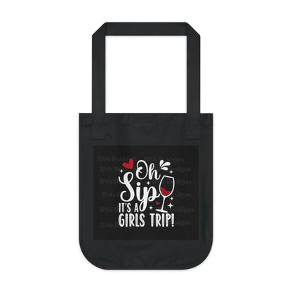 Girls Trip Organic Canvas Tote Bag, Wine Lover Gift, Travel Essentials, Eco-Friendly Beach Bag, Fun Shopping Tote, Bachelorette Party Favor