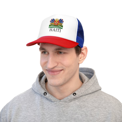 Vibrant Haiti Trucker Cap, Stylish Sun Hat, Casual Outdoor Accessory, Festival Gear, Unique Gift for Travelers
