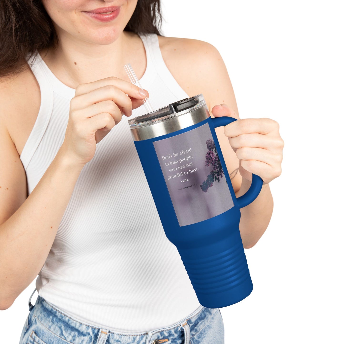Inspirational Travel Mug - Motivational 40oz Insulated Coffee Cup, Perfect Gift for Her, Office, Outdoors, Travel, Birthday