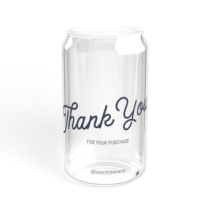 Thank You Sipper Glass, 16oz | Unique Gift, Eco-Friendly Straw, Perfect for Parties, Weddings, Home Use