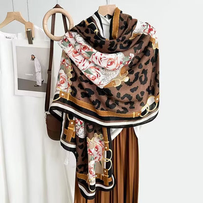 Cotton And Linen Scarf Thin And Silky Shawl Travel Sun-proof Beach Towel For Women