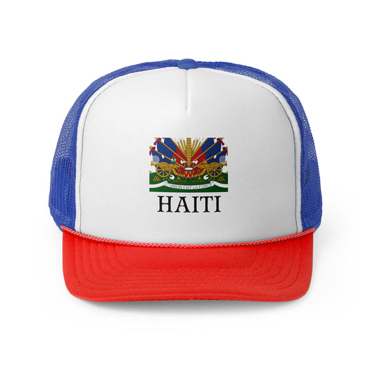 Vibrant Haiti Trucker Cap, Stylish Sun Hat, Casual Outdoor Accessory, Festival Gear, Unique Gift for Travelers