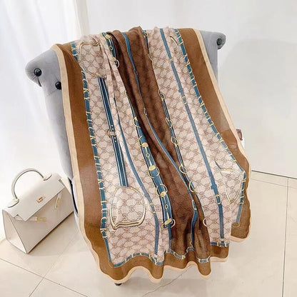 Cotton And Linen Scarf Thin And Silky Shawl Travel Sun-proof Beach Towel For Women