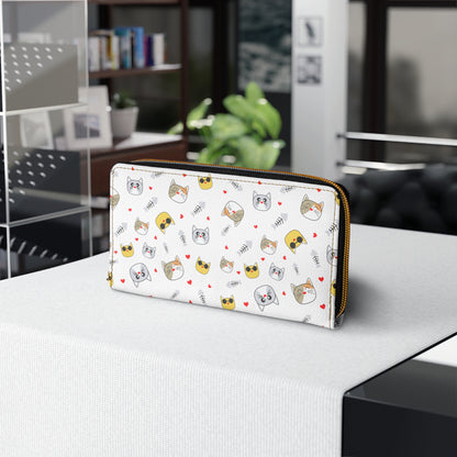 Cute Animal Zipper Wallet, Cat and Dog Print Wallet, Funny Pet Wallet, Lighthearted Gift for Animal Lovers, Stylish Accessories