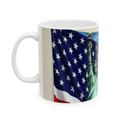 Patriotic Ceramic Mug - Celebrate Freedom and Liberty | Great for Gifts, Holidays, Home Decor, Coffee Lovers, USA Spirit