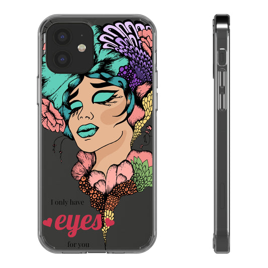 Colorful Floral Phone Case, Artistic Clear Cases for Women, Unique Gift for Her, Phone Accessories, Birthday Gift, Boho Style