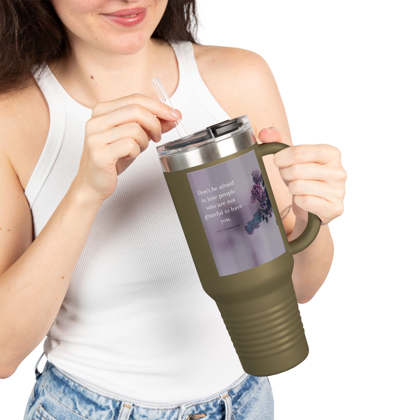 Inspirational Travel Mug - Motivational 40oz Insulated Coffee Cup, Perfect Gift for Her, Office, Outdoors, Travel, Birthday
