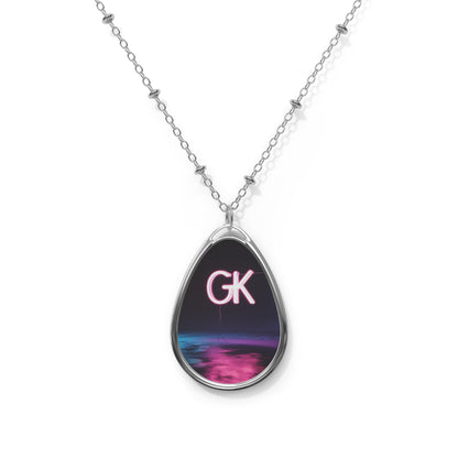 Romantic Oval Necklace - Just Feel the Love, Thoughtful Gift for Her, Elegant Jewelry for Anniversaries, Valentines, or Everyday Wear