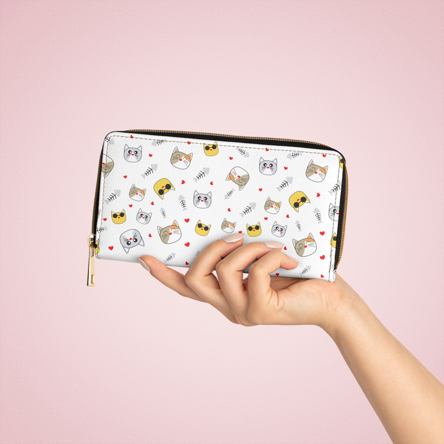 Cute Animal Zipper Wallet, Cat and Dog Print Wallet, Funny Pet Wallet, Lighthearted Gift for Animal Lovers, Stylish Accessories