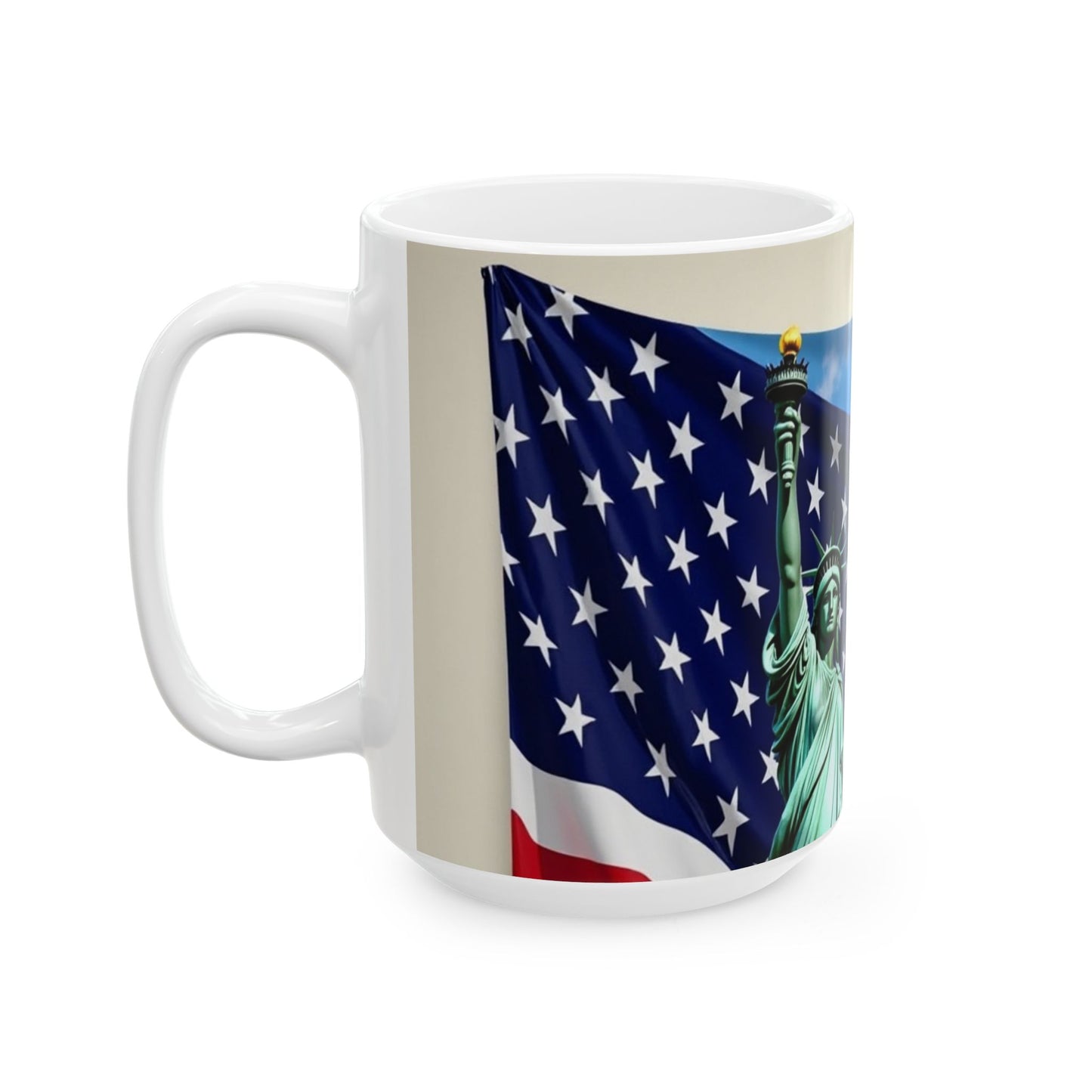 Patriotic Ceramic Mug - Celebrate Freedom and Liberty | Great for Gifts, Holidays, Home Decor, Coffee Lovers, USA Spirit