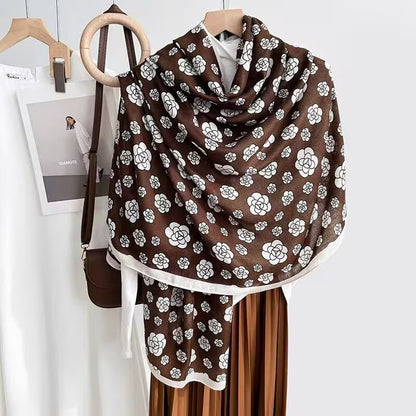 Cotton And Linen Scarf Thin And Silky Shawl Travel Sun-proof Beach Towel For Women