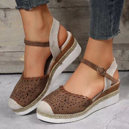 Women's Hemp Rope Platform Casual Wedge Shoes