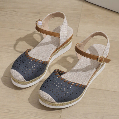 Women's Hemp Rope Platform Casual Wedge Shoes