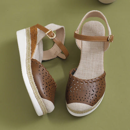 Women's Hemp Rope Platform Casual Wedge Shoes